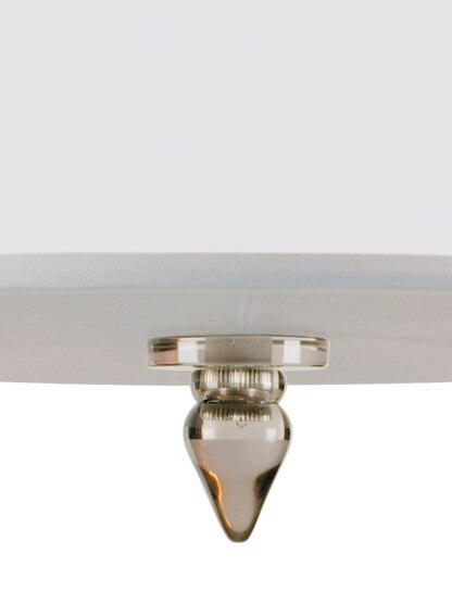 Luxo Flush Mounted Ceiling Light In Satin Nickel