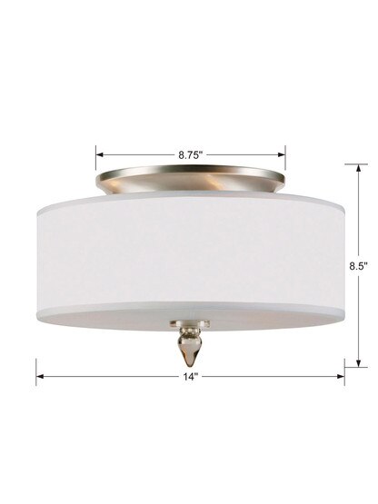 Luxo Flush Mounted Ceiling Light In Satin Nickel