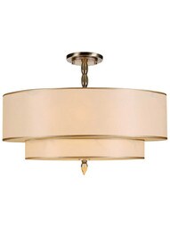 Luxo Two-Tier Semi Flush-Mount Ceiling Light in Antique Brass