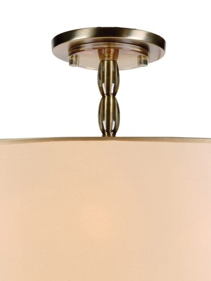 Luxo Two-Tier Semi Flush-Mount Ceiling Light in Antique Brass