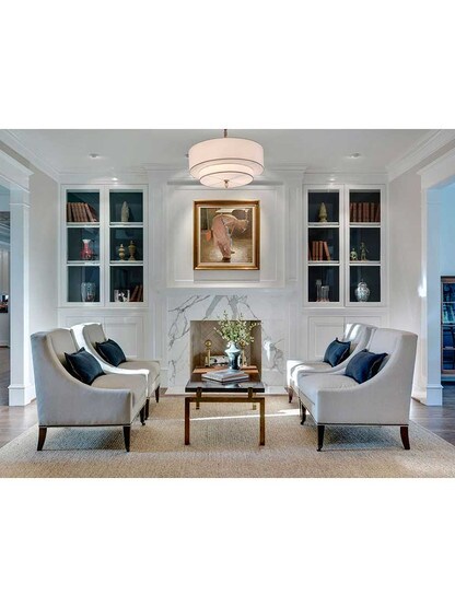 Alternate View of Luxo Two Tier Pendant In Antique Brass