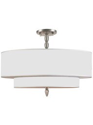 Luxo Two-Tier Semi-Flush Mount Ceiling Light in Satin Nickel