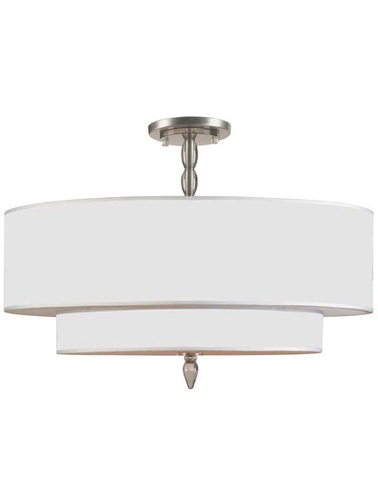 Luxo Two-Tier Semi-Flush Mount Ceiling Light in Satin Nickel.