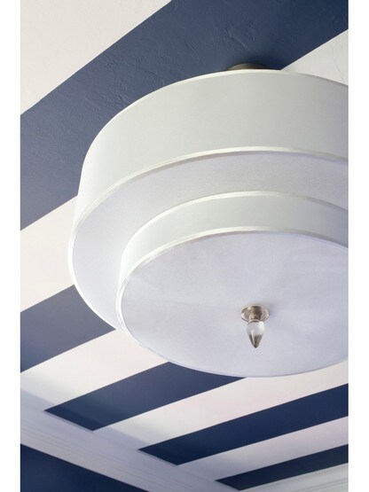 Luxo Two-Tier Semi-Flush Mount Ceiling Light in Satin Nickel