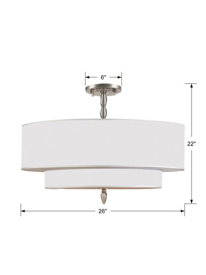 Luxo Two-Tier Semi-Flush Mount Ceiling Light in Satin Nickel