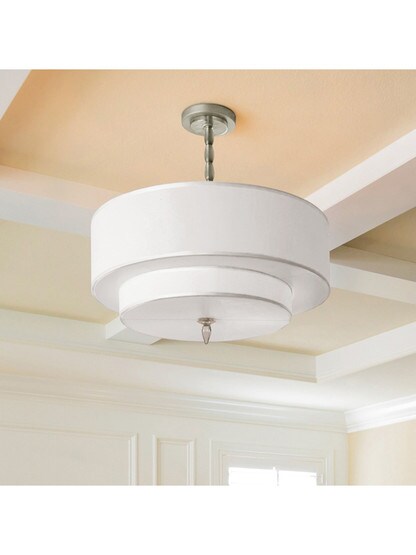 Luxo Two Tier Pendant In Satin Nickel
