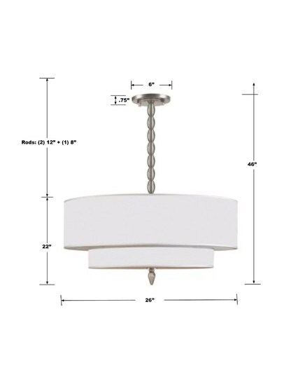 Luxo Two Tier Pendant In Satin Nickel