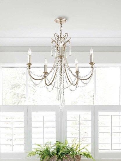 Alternate View 4 of Arcadia 5 Light Chandelier.