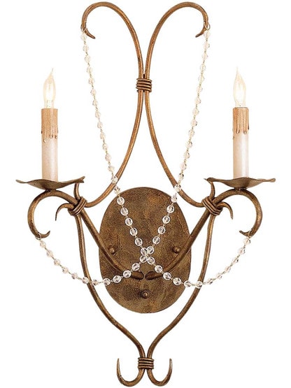 Crystal Lights 2-Light Wall Sconce.