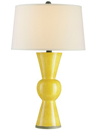 Upbeat Table Lamp With Off White Linen Shade