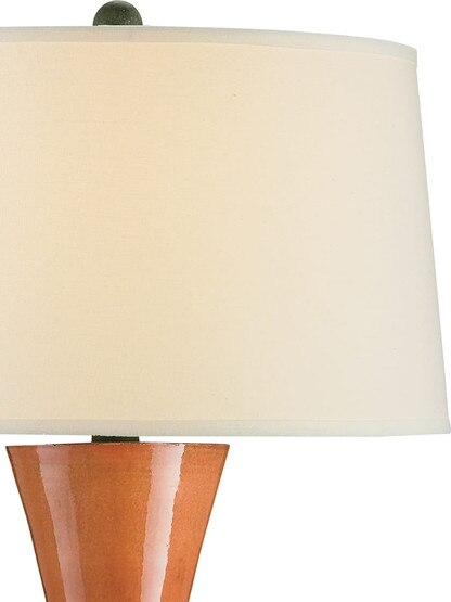 Upbeat Table Lamp With Off White Linen Shade