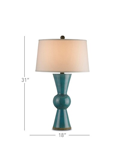 Upbeat Table Lamp With Off White Linen Shade