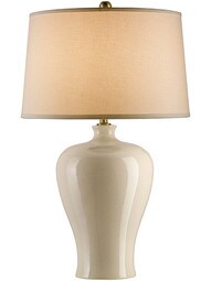 Blaise Table Lamp With Off White Linen Shade