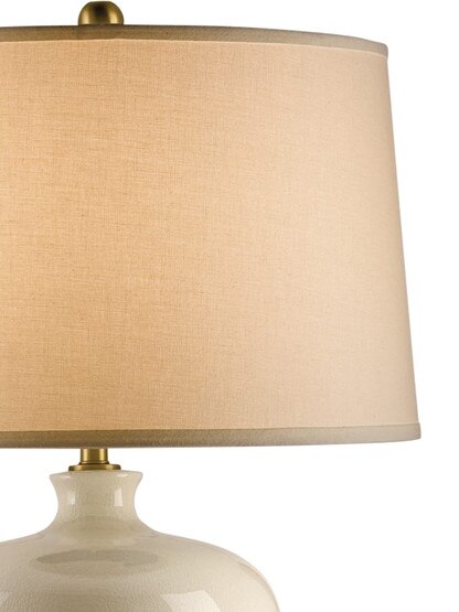 Blaise Table Lamp With Off White Linen Shade