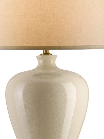 Blaise Table Lamp With Off White Linen Shade