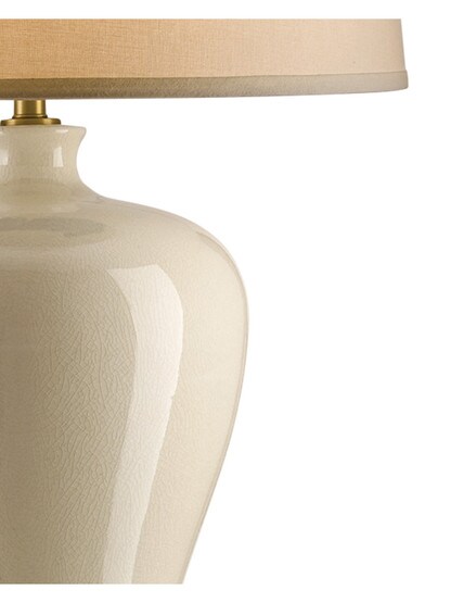 Blaise Table Lamp With Off White Linen Shade