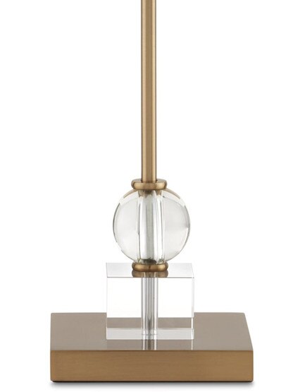 Parfait Table Lamp in Antique Brass With Crystal Prism Shade