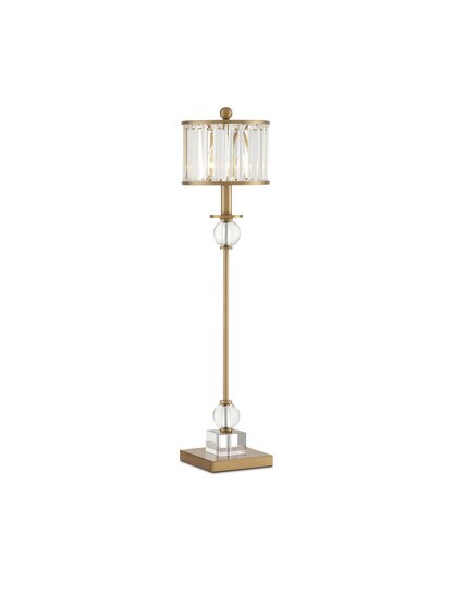 Parfait Table Lamp in Antique Brass With Crystal Prism Shade