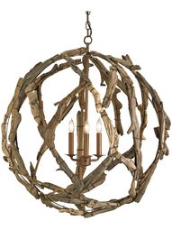 Driftwood Orb 3-Light Chandelier