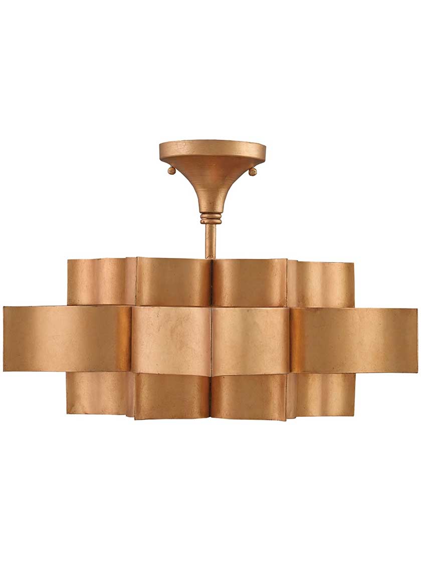Grand Lotus 1 Light Pendant Semi Flush Mount Ceiling Light House of Antique Hardware