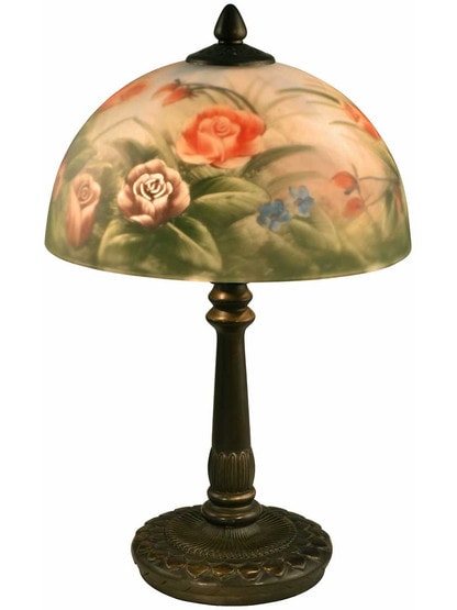 Rose Dome Hand Painted Table Lamp.