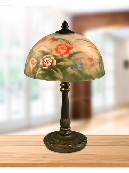 Rose Dome Hand Painted Table Lamp