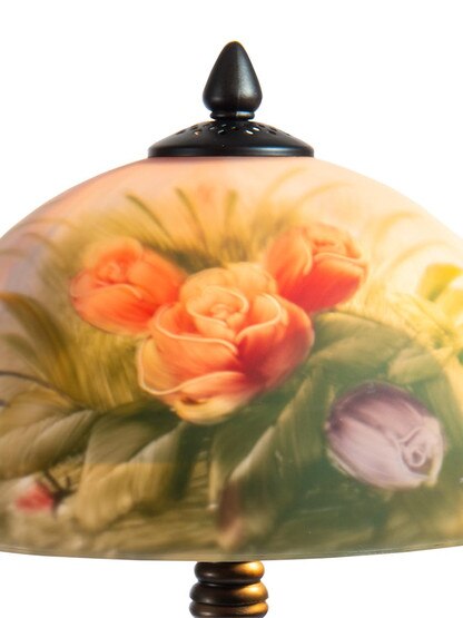 Rose Dome Hand Painted Table Lamp