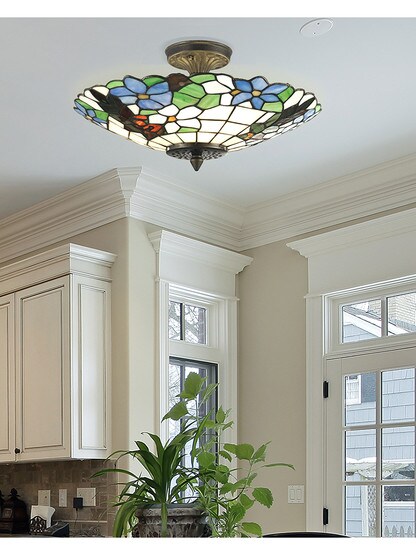 Pansy Tiffany Semi Flush Mount