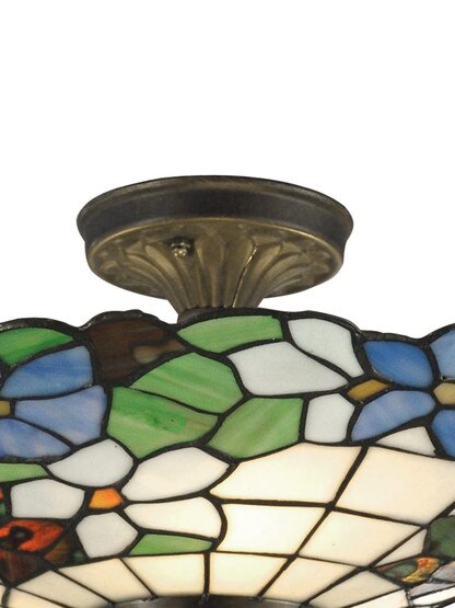 Pansy Tiffany Semi Flush Mount
