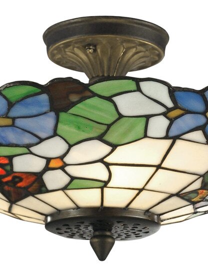 Pansy Tiffany Semi Flush Mount