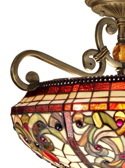 Baroque Tiffany Semi Flush Mount