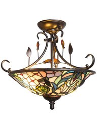 Peony Crystal Tiffany Semi Flush Mount