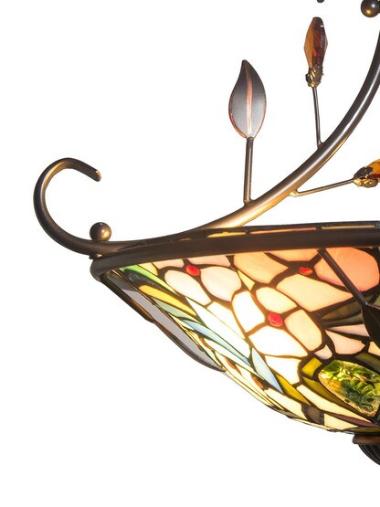Peony Crystal Tiffany Semi Flush Mount
