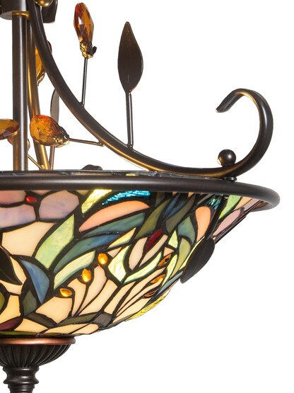 Peony Crystal Tiffany Semi Flush Mount