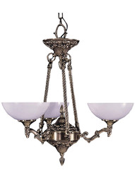 Napoleonic 3 Light Chandelier In French Brass