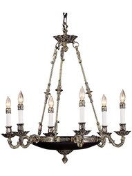 Empire 6 Light Chandelier In French Brass