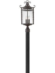 Casa 3-Light Post Mount With Seedy Glass