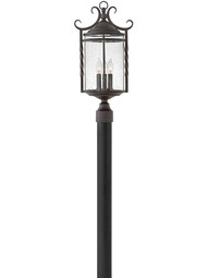 Casa 3-Light Post Mount With Seedy Glass.