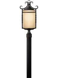 Casa 3-Light Post Mount With Antique Scavo Glass.