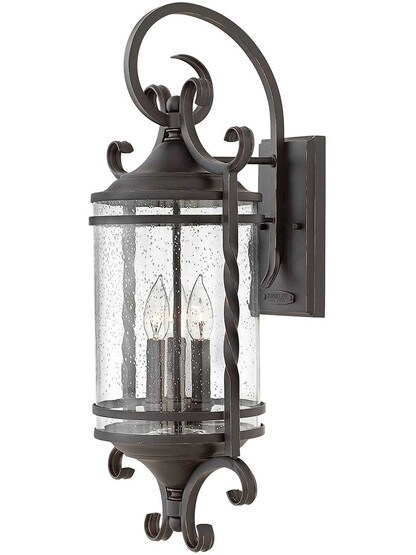 Casa Large 3-Light Wall Mount With Seedy Glass.