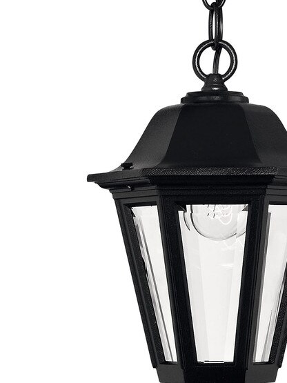 Manor House Hanging Porch Lantern in Satin Black