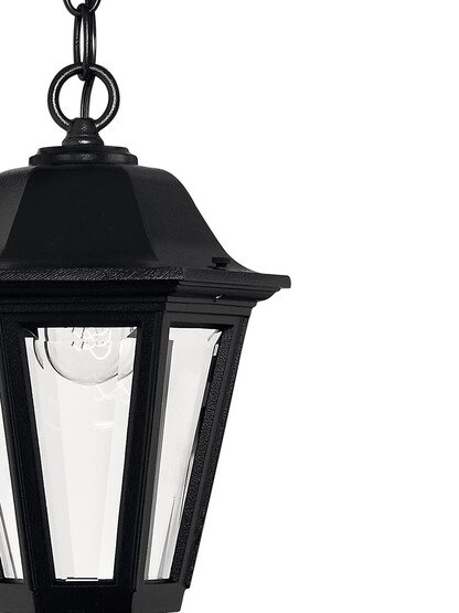 Manor House Hanging Porch Lantern in Satin Black