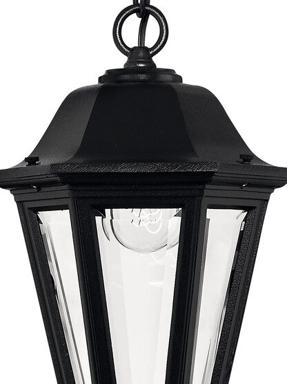 Manor House Hanging Porch Lantern in Satin Black