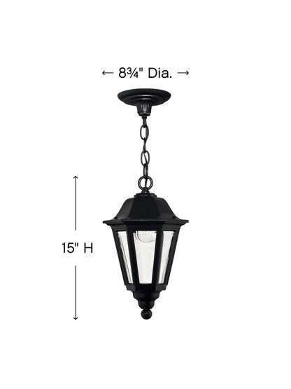 Manor House Hanging Porch Lantern in Satin Black