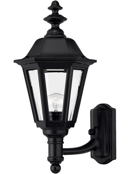 Small Manor House Lantern in Satin Black.