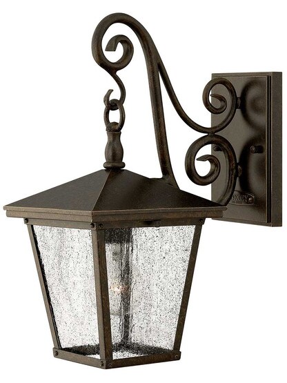 Trellis Small Outdoor Wall Lantern with Scrolls.