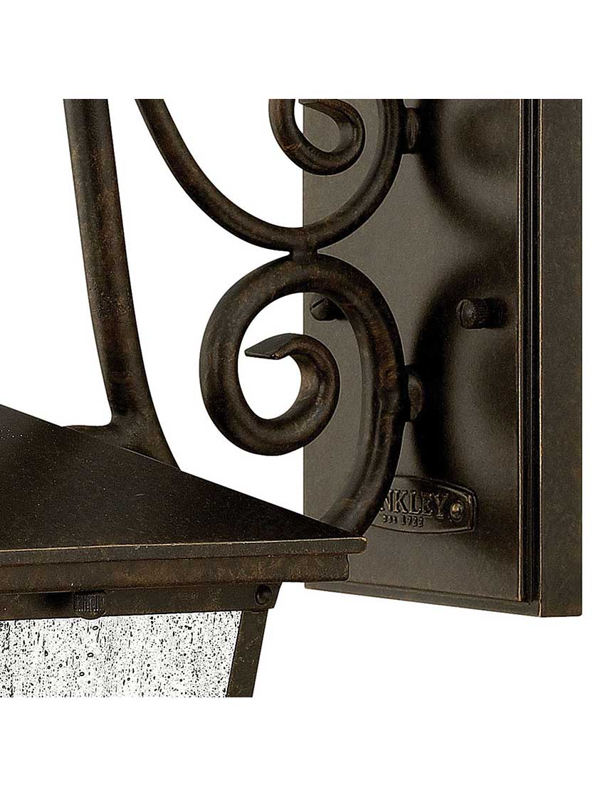 Alternate View of Trellis Small Outdoor Wall Lantern with Scrolls.