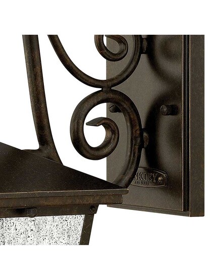 Alternate View of Trellis Small Outdoor Wall Lantern with Scrolls.