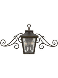 Trellis Outdoor Wall Lantern with Scroll Back Plate