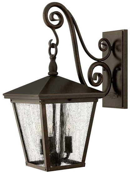 Trellis Medium Outdoor Wall Lantern with Scrolls.